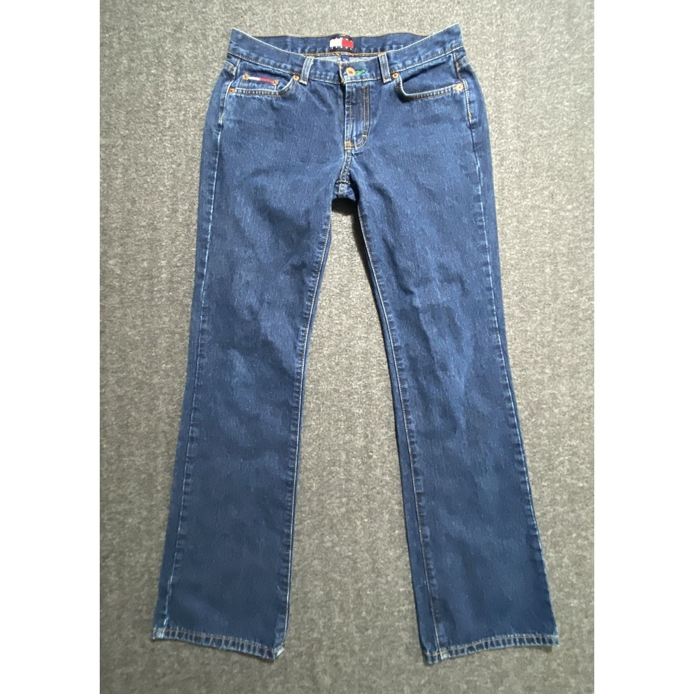 TOMMY HILFIGER AUTHENTIC BOOT WOMENS JEANS DARK BLUE SIZE 7/31